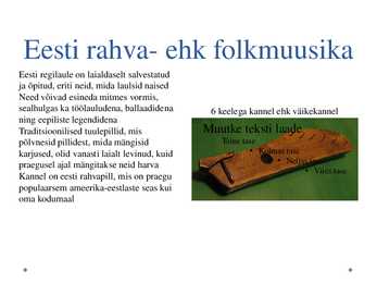 Renessansiajastu Eestis ja Eesti rahvamuusika #6