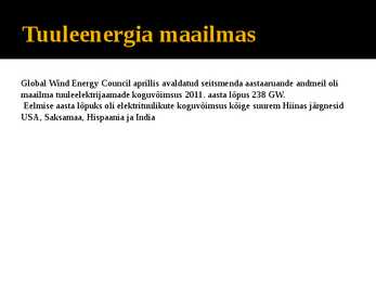 Tuuleenergia rakendamine energiaallikana #8