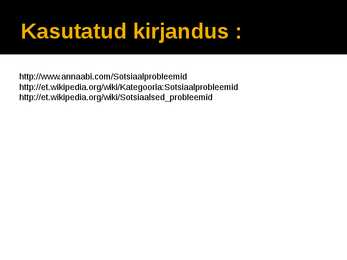 Sotsiaalsed probleemid suurlinnades #11