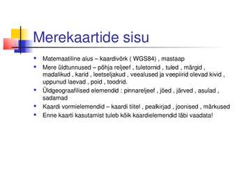 Merekaartide liigitus ja sisu #12