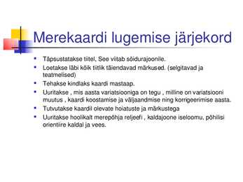 Merekaartide liigitus ja sisu #13