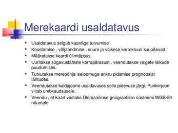 Merekaartide liigitus ja sisu #14