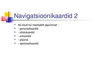 Merekaartide liigitus ja sisu #4