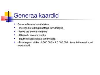 Merekaartide liigitus ja sisu #5