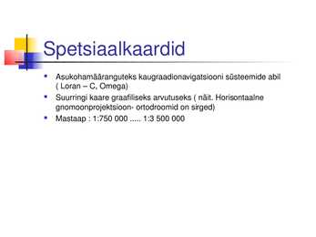 Merekaartide liigitus ja sisu #9