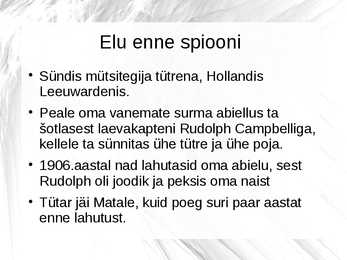 Mata Hari elust esitlus #2