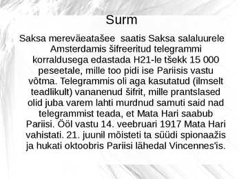 Mata Hari elust esitlus #5