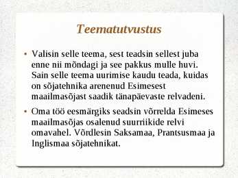 Esitlus-sõjatehnika esimeses maailmasõjas #2