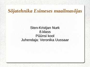 Esitlus-sõjatehnika esimeses maailmasõjas