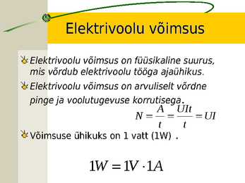 Elektrivoolu töö ja võimsus #14