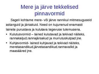 Mere-järve ja põhjavee tekkelised pinnavormid #2