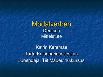 Modalverben - Saksa keel