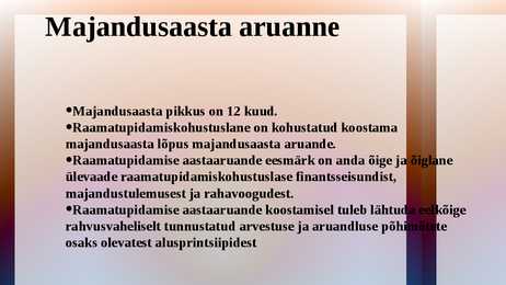 Raamatupidamise seadus #4