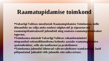Raamatupidamise seadus #5