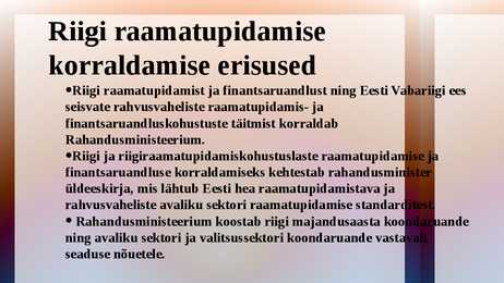 Raamatupidamise seadus #6