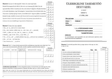 Eesti keele tasemetöö 6 klass A variant 2006